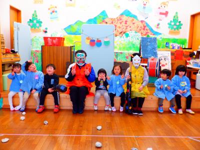 裏磐梯幼稚園豆まき