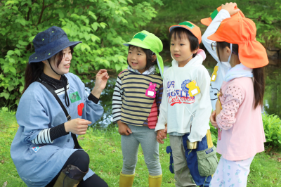 裏磐梯幼稚園とさくら幼稚園のお友だちが一緒のグループに